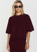 Madina Short Sleeve Knit Burgundy