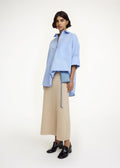 Derris Organic Cotton Shirt Blue Iris Stripe Small
