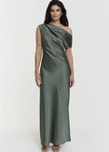 Vanessa Satin Dress Agave Green