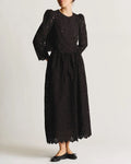 Broderie Anglaise Maxi Skirt Black