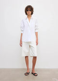 Asymmetric Linen Shirt White