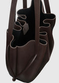 Scallop Tote Espresso Pebble Grained Leather