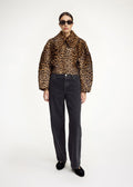 Rowani Shearling Calf Jacket Leopard