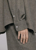 Sophie Wool Blend Shirt Grey Stripe
