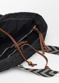 Paper Straw Phoebe Bag Black