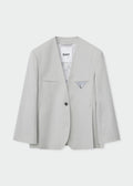Suzette Classic Wool Blazer Misty Blue Melange