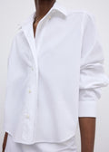 Cropped Asymmetric Shirt White