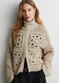 Crosette Knit Cardigan Beige