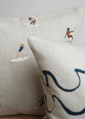 Surfers Embroidered Cushion Cover