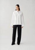 Collar Wide Sleeve Shirt White