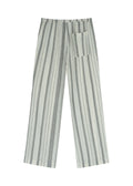 Euston Striped Gauze Pant Ecru & Black