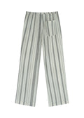Euston Striped Gauze Pant Ecru & Black