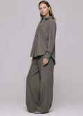 Sophie Wool Blend Shirt Grey Stripe