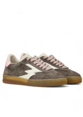 Club Sneakers White Washed Suede Pink Details