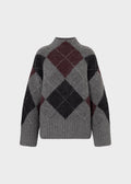 Idalia Argyle Sweater Burgundy