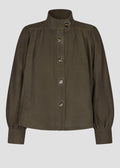 Zoine Suede Jacket Black Olive