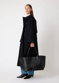 The Eva Weekend Tote Black Croco