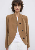Short Curved Jacket Camel