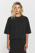 Madina Short Sleeve Knit Blackish Melange