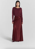 Tyne Satin Maxi Skirt Cranberry Juice