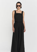 Hedi Linen Top Black