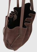 Scallop Tote Ganache Suede Leather
