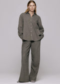 Sophie Wool Blend Shirt Grey Stripe