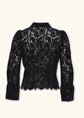 Lace Velvet Shirt Black