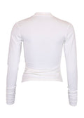 Jersey V-Neck Top White