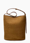 The Norma Tote Maple Brown Suede