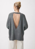 Dive Open Back V Sweater Grey Camo