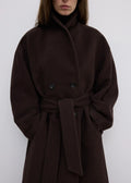 Relaxed Wool Coat Chocolate Brown
