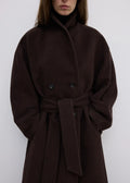Relaxed Wool Coat Chocolate Brown