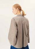 Shina Poplin Shirt Brown Stripe