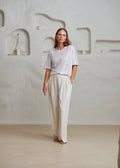 Melis Linen T-skjorte White