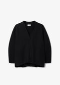 Long Wool Cardigan Black