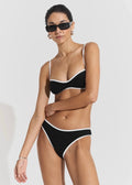Ribbed Bikini Top Black Badetøy