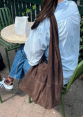 Suede Dalliea Bag Dark Brown