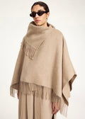 Turtma Wool Poncho Grey Brown Melange
