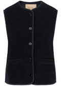 Cas Teddy Vest Dark Navy