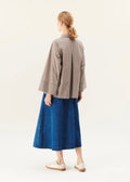 Shina Poplin Shirt Brown Stripe
