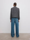 Short Curved Jacket Charcoal Grey