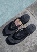 Tapered Platform Flip Flop Black