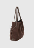 Scallop Tote Ganache Suede Leather