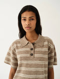 Como Dads Polo Beige Melange/ Cream Stripes
