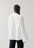 Collar Wide Sleeve Shirt White