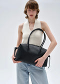 Brioche Duffle Black Pebble Grained Leather