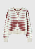 Classic Cotton Cardigan Winetasting Stripe
