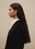 Two Form Earrings One Pearl Silver