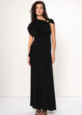 Raza Sleeveless Draped Jersey Top Black